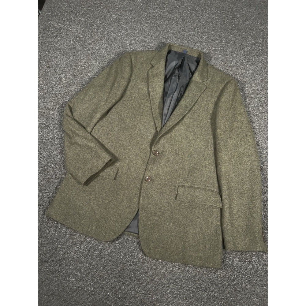 J. Crew Thompson Blazer Jacket Men's 44R Green Tweed Wool Business Old Money
